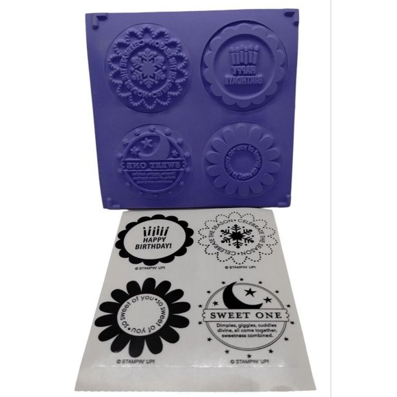 Stampin Up So Many Scallops 4 Piece Rubber Stamp Kit Unmounted 2008 Celebrations - Picture 2 of 5